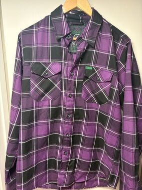 DIXXON Purple & Black Plaid Button-Up Shirt